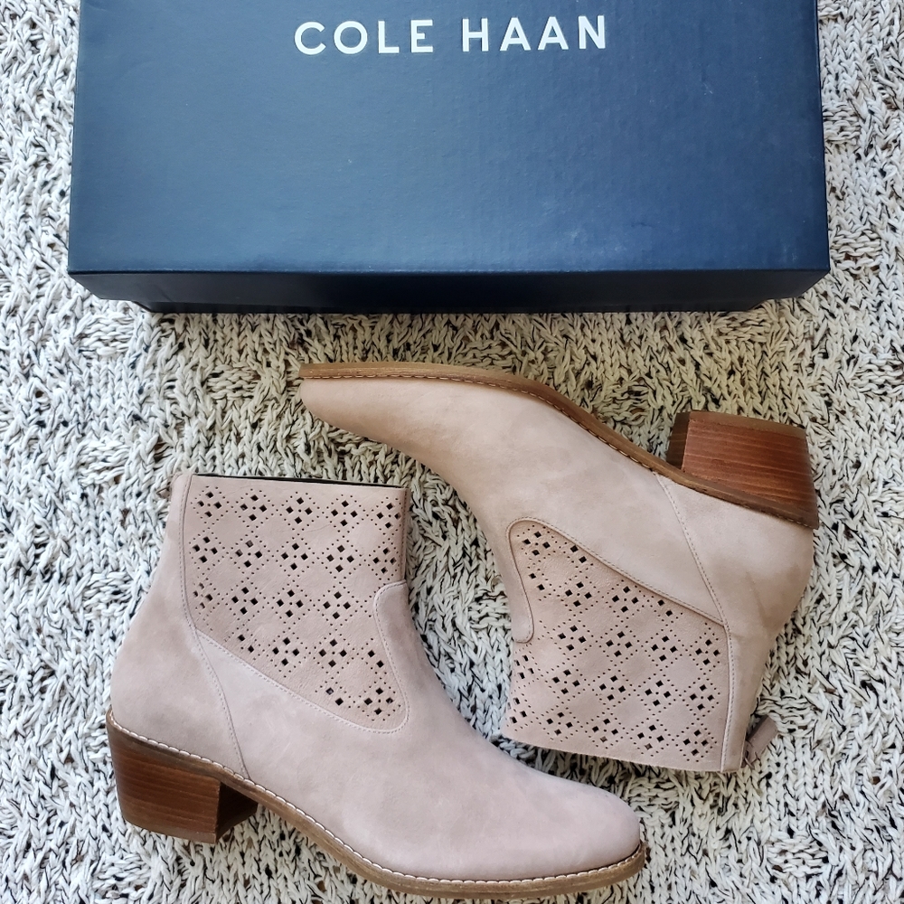 Cole Haan Jayne Suede Bootie-Stone Taupe